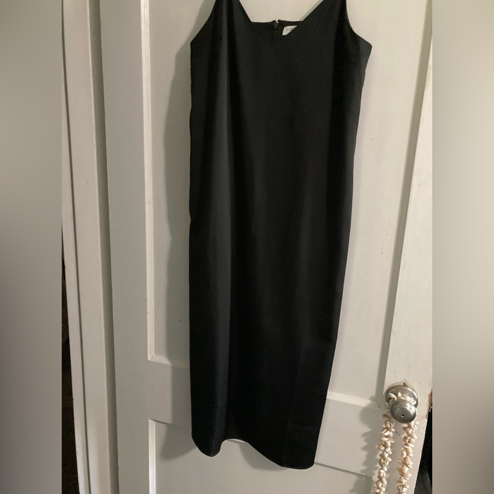 J. Crew size 10 black midi slip dress with spaghetti straps